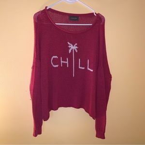 Wooden ships pink chill knit sweater